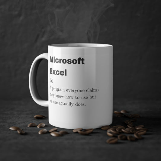 Funny definition mug, "Microsoft Excel"